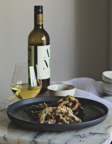 Poulet sauce crème moutarde et asperge