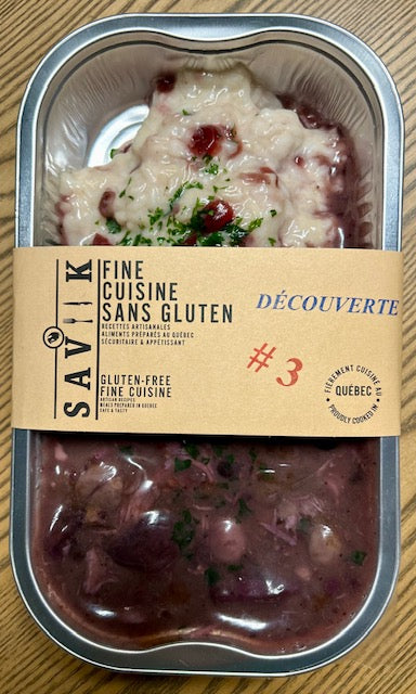 Dinde, sauce aux petits fruits et risotto aux canneberges